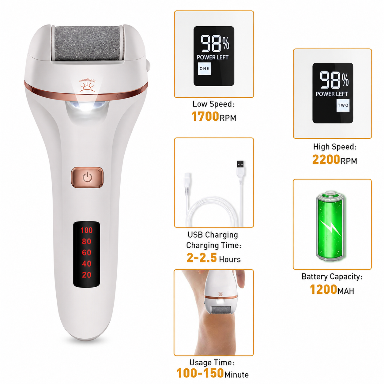 Clorant Electric Foot Callus Remover - Image 7